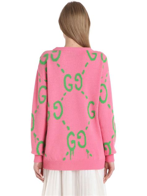 pink gucci sweater fake|gucci embroidered oversized cardigan.